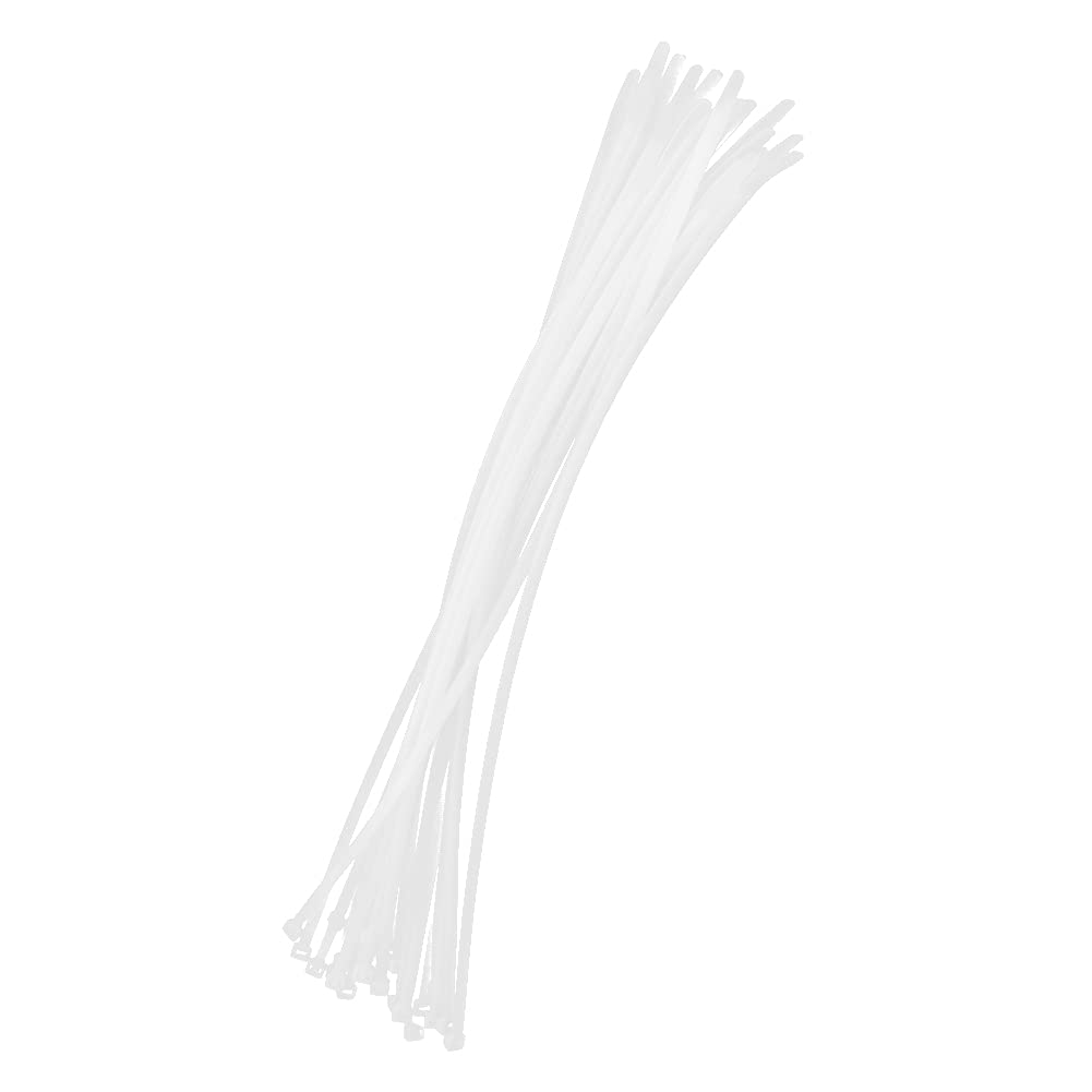 Yinpecly Resistant Cable Zip Ties Tensile Strength Eco-Friendly Wire Tie 19.69 x 0.20 inch(L x W) 50PCS White