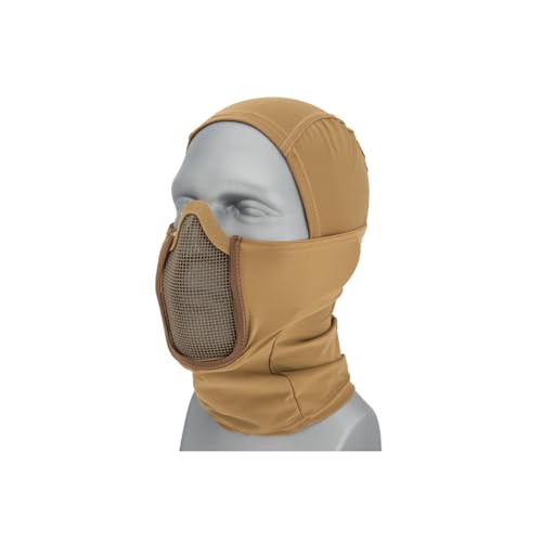 Lancer Tactical Shadow Warrior Hood Mesh Balaclava Face Mask Low Face Protection (TAN)