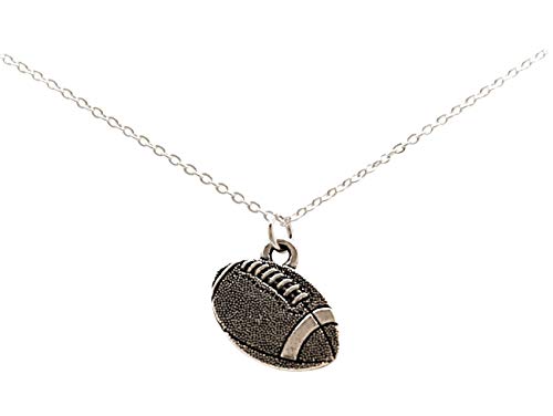 Preisvergleich Produktbild Gemshine Halskette Rugby Ball Anhänger: Hackler, Pfeiler, Stürmer, Verbinder, Schlussmann, Spieler, Trainer, Team. Silber oder vergoldet - Sportschmuck Made in Spain, Metall Farbe:Silber