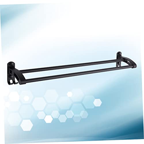 Porte serviette de bain double Tofficu à séchage rapide noir - 6