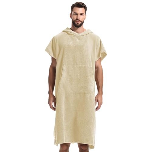 Poncho de surf de secado rápido, capa de surf de fibras finas, poncho de toalla con capucha para adultos, para uso diario, viajes, gimnasio, piscina, termo, exterior, mujer y