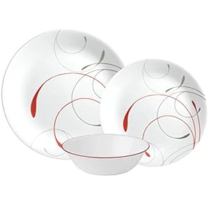 Corelle Splendor Chip & Break Resistant 18pc Dinner Set, Service for 6, Vitrelle glass