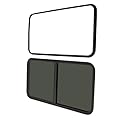 Black RV Window Vertical Sliding Includes Mounting Kits and Screen for Teardrop Trailer Marine Camper Window Replacement (24 x 20 Inch)