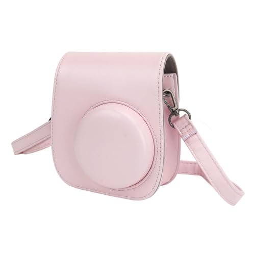 Airshi Camera Case, PU Heavy Duty Antiscratch Mini Camera Bag Adjustable with Stickers for Mini 12 (Pink)