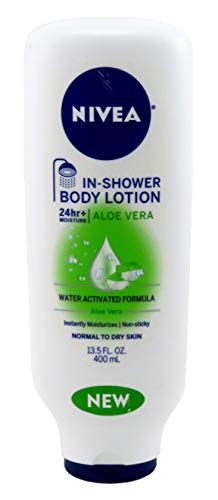 Nivea Lotion In-Shower Aloe Vera Water Activated 13.5 Ounce (400ml) (3 Pack)