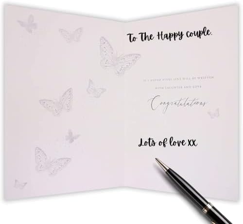Clintons: Butterflies With Flowers Engagement Card 149x229mm, multi-color, 1163409