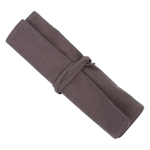 Mikinona Portaposate Multifunzione in Lino e Cotone Grigio Scuro, Valigetta Riutilizzabile da Viaggio per Cucchiaio e Forchetta, Custodia Lavabile per Utensili da Cucina