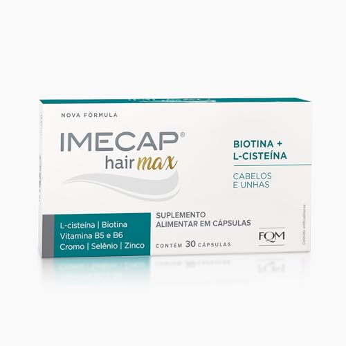 Imecap Hair Max 30 Cápsulas - Vitaminas para Cabelos e Unhas com Cisteína