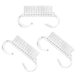 YUVKIN 3 piezas cepillos de mano y uñas de doble cara, cepillos de plástico para lavado de manos y uñas, cepillo uñas manos, nail brush, limpia uñas, para limpieza de manos y lavabos (Transparente)