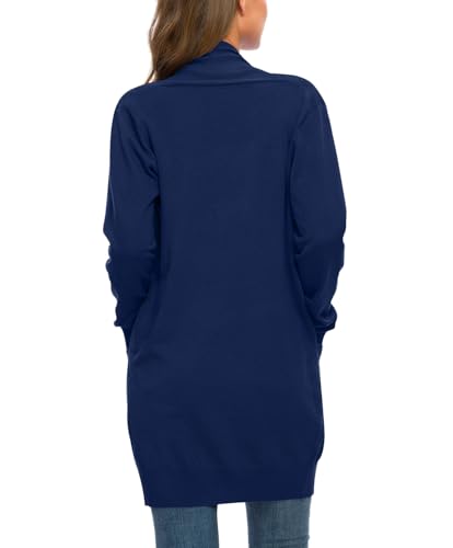 Image of Anymiss Womens Oversized Long Sweater Cardigan with Pockets - Long Sleeve Knit Kimono S-3X
