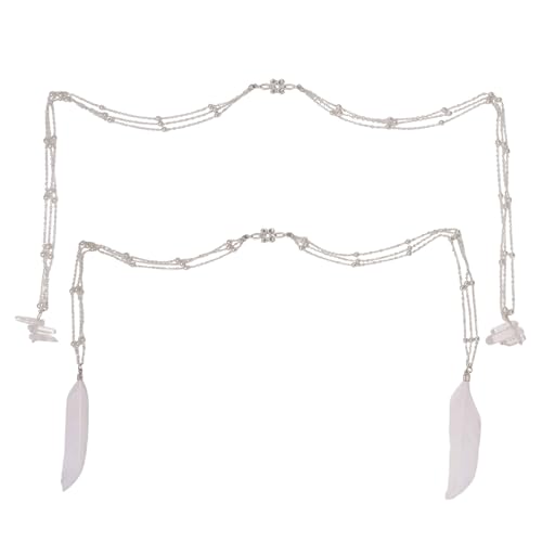 CHGCRAFT 2 piezas cara cadena aleación cara joyería platino cadena de metal accesorios cara hierro cadena de cable para fiestas cara decoración