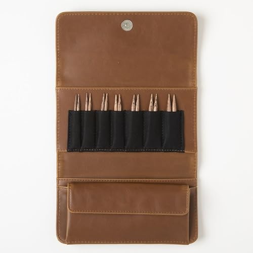 Image of Knit Picks Wood Short Interchangeable Knitting Needles Set with Case | 7 sizes of 2.75 inch long Resilience knitting needles, sizes 4-10, includes cables, stitch markers, and endcaps.