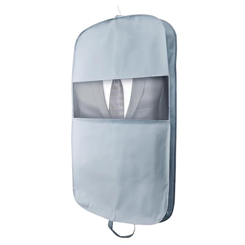 Thickened Non-Woven Garment Bag, Suit Bags with Three-Dimensional Design, Foldable Garmet Bag, for Hanging Clothes Storage(Gray)