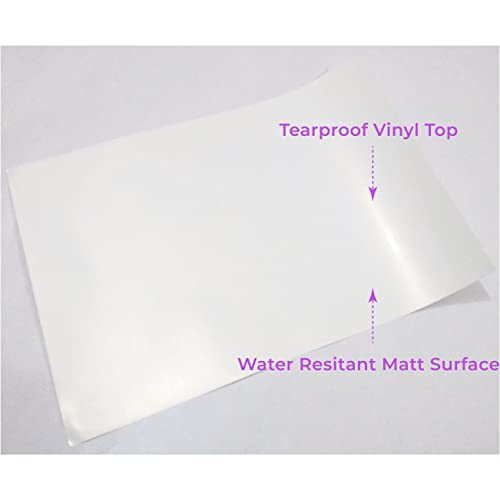 TeQuiero Matte Vinyl Sticker Paper Self Adhesive Photo Paper for Inkjet, Waterproof, Instant Dry, Tear Resistant A4 Size Sheets for printing Matt Vinyl Stickers For Art - 25 Sheets