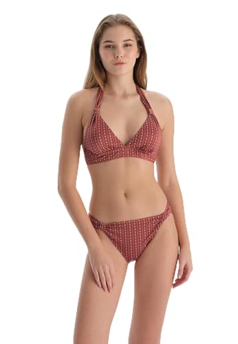 Bas de bikini femme en tricot marron Dagi slip taille basse tendance pour l'été