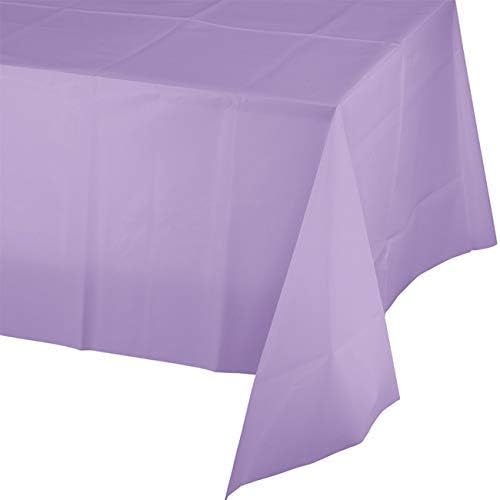 Mountclear 12-Pack Disposable Plastic Tablecloths - 54 x 108 Inch Size Table Cover (Lavender)
