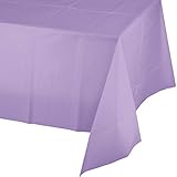 Mountclear 12-Pack Disposable Plastic Tablecloths - 54 x 108 Inch Size Table Cover (Lavender)