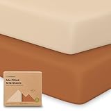 KeaBabies 2-Pack Baby Crib Sheets for Boys, Girls - 52x28 Viscose Derived from Bamboo Toddler Bed Sheets Neutral, Fitted Crib Mattress Cover for Standard Baby Bedding, Soft & Cozy (Rust)