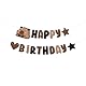 Braunes Capybara-Banner, niedliche Capybaras Happy Birthday-Party-Dekorationen, Cartoon-Capy mit Stern, Liebe, Herz, hängende Wimpelkette, Girlande für Jungen, Mädchen, Kinder, Capybara-Liebhaber