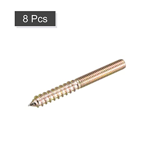 Image of uxcell M6x60mm Hanger Bolts, 8pcs Double Ended Thread Dowel Screws for Wood Furniture