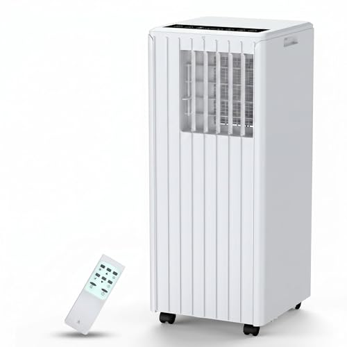 GarveeMore Aire acondicionado portátil 9000 BTU 3 en 1 – Enfriador, deshumidificador, ventilador – 2 velocidades, temporizador 24H, mando a distancia, bajo consumo, R290, ruedas, hasta 32m² – Estándar