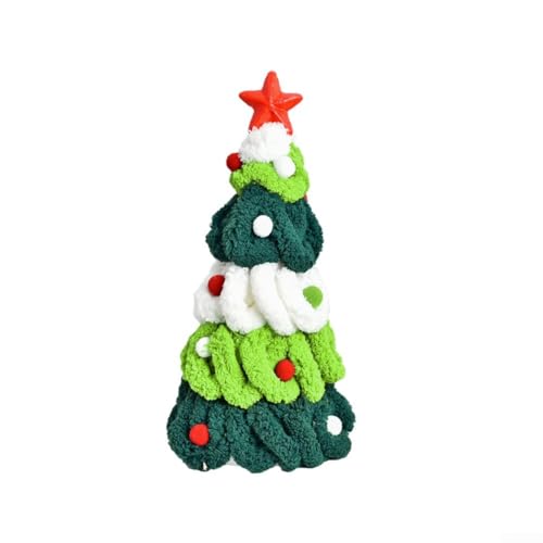 Dekorativer gehäkelter Weihnachtsbaumschmuck mit Pom-Pom-Verzierungen für saisonale Schreibtisch- und Raumdekoration