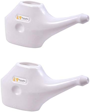 2 Units- Jala Neti Pot Size: 150 Ml for Sinus Congestion, White- Pack of 1.