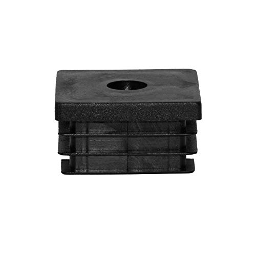 Image of Flyshop Black M8 Threaded Plastic Plugs Square Tube End Caps Tubing Plugs Inserts Furniture Glider 38 mm x 38 mm 4 Pcs