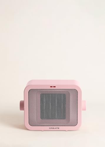 Miniatura 2 de Create Warm Box Calefactor Cerámico Rosa Pastel Calefactor Portátil, Termostato Regulable, 2 Modos De Potencia, Calefactor De Aire Caliente Ptc, Protección Del Sobrecalentamiento, 1500w