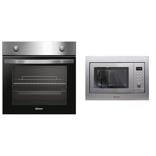 Candy Idea FIDCP X200, Horno Estático, 70L, 2400W, 1 Bandeja y 1 Rejilla, Ventilación Radial & Microondas Integrable con Grill, 20L, 1250W, 8 Funciones, Digital, 8 Programa