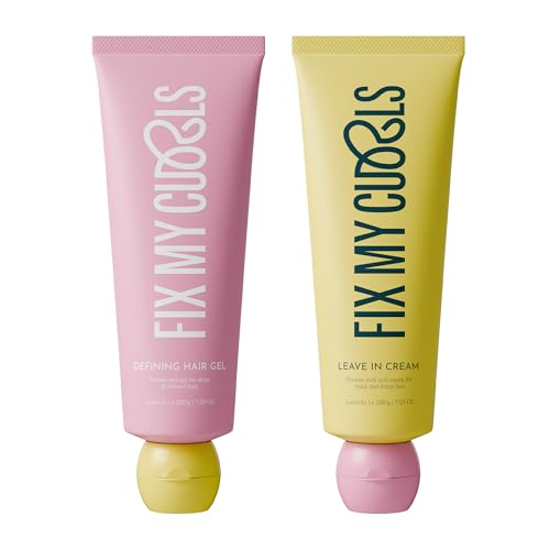 Image of Fix My Curls Protein Styling Duo Curl Leave In Cream & Defining Gel For Curly, Wavy, Dry & Frizzy Hair | Protein Rich | Frizz Control | Hydrating, Lightweight & Silicone-Free Formula (200gm each)