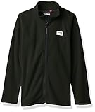 Fleece-Jacke mit durchgehendem Reißverschluss enthält einen YKK-Reißverschluss vorne mit einem doppelseitigen Kinnschutz.