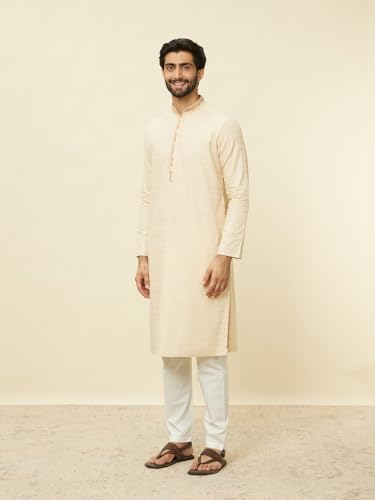 Image of Manyavar Men's Self Design Kurta Pajama Set (2pcs)