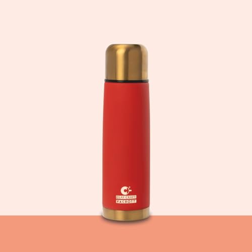 Image of CLAY CRAFT VACBOTT Terra Royal Double Walled|18 Hours Hot and 24 Hours Cold Vacuum Insulated|Thermosteel|Flask Bottle 500 ml|Steel Bottles for Travelling|BPA-Free|BIS Certified|1Year Limited Warranty
