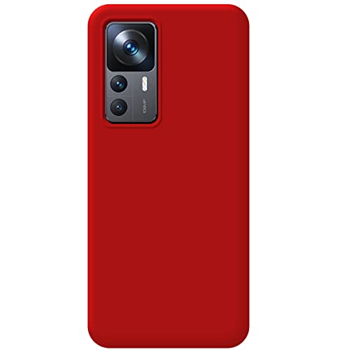 Tumundosmartphone Soft Liquid Silicone Case Cover for Xiaomi 12T / 12T Pro 5G Red - Image 2