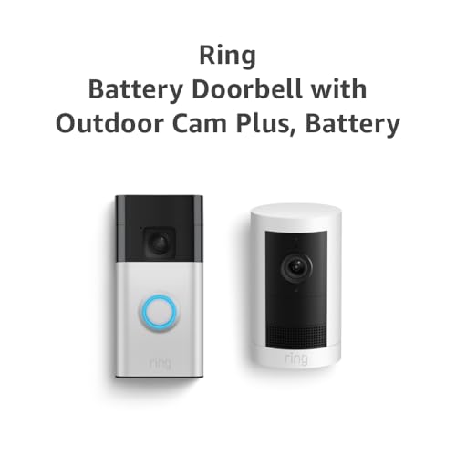 undefined Ring Battery Doorbell, Satin Nickel with All-new Ring Outdoor Cam Plus Battery, White の商品画像 6