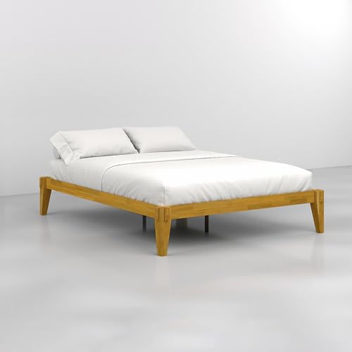 image for Bme Chalipa 14” Queen Bed Frame - Solid Wood Platform Bed - Japanese