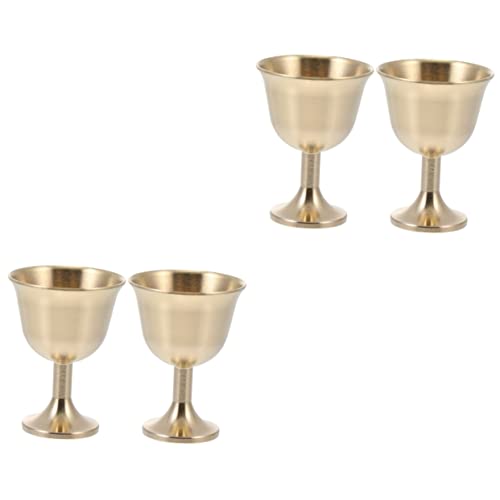 Cabilock 2 Ensembles Verre À Cocktail Gobelet À Vin Rouge Lunettes Rétro Gobelet À Vin Doré Titulaires À Liqueur D'or Mèches De Lampe Au Ghee Calice Golden Cuivre 2 Pièces * 2