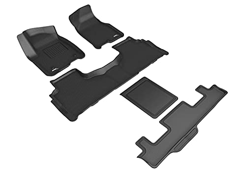 3D MAXpider Custom Fit Kagu Floor Mat (Black) Compatible with Chevrolet Tahoe 2021-2023 - Full Set