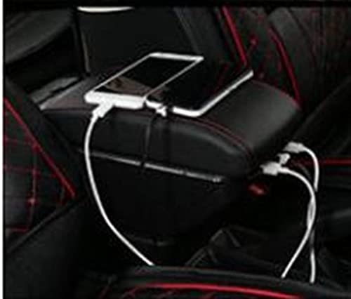 Accoudoir central Pour Renault Pour Sandero Pour Stepway Voiture Accoudoir Boîte Centrale USB Voiture Accoudoir Boîte Intérieur Accessoires (Size : Red)