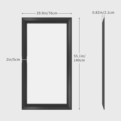 Image of 30x55 Inch Black Framed Bathroom Mirrors for Over Sink | Wall Mirrors for Bathroom Sink, Bathroom Vanity Mirror, Rectangle Farmhouse Mirror, Bedroom, Living Room, Entryway
