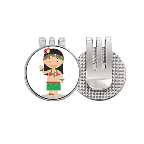 Marqueur de balle de golf en émail magnétique au motif Hawaï de Beautiful Girl
