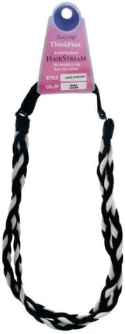Lord & Cliff Think Pink Hair Stream Braided Headband Stream 2: Black and White