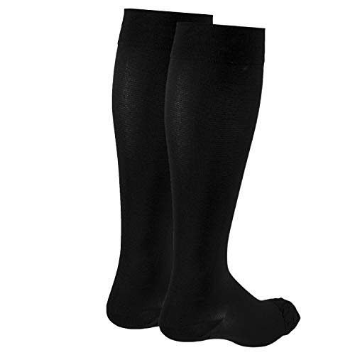 Image of Truform 20-30 mmHg Compression Stockings for Men and Women, Knee High Length, Closed Toe