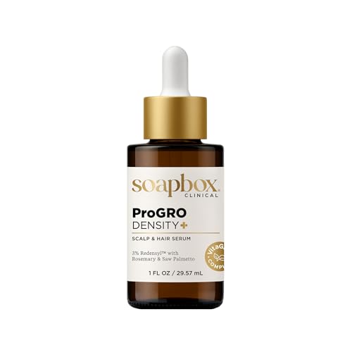 Soapbox ProGRO Density+ Hair Thickening Serum Supports Fuller Stronger Hair - Lightweight Scalp Serum for Thinning Hair - Clean Ingredients Free of Harsh Chemicals Sulfates Parabens & Silicones