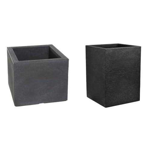 Dehner Palermo Blumenkübel Pflanztopf Schieferoptik Anthrazit