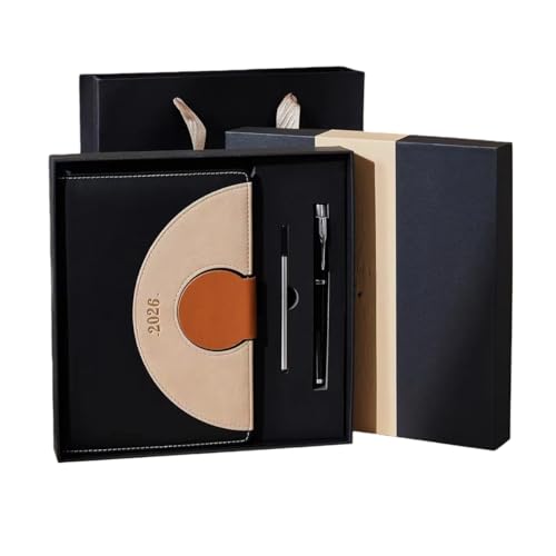 HLPLLXY �X�P�W���[���� ���L�� A5 �����{ �蒠 2026�N�V�N�̑��蕨 365���蒠 ������ �ƌv�� �m�[�g ���C���f�b�N�X PU���U�[ ������� �����v��{ ���v�� �v�� �N�����r���[ ���� (D�i�M�t�g�{�b�N�X�j,����: 2026�N1���`