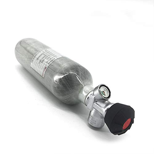 Acecare 1.1L 30Mpa HPA Carbon Fiber Tank 4500psi PCP Paintball Cylinder for Hunting Airgun Refilling (Tank & Black valve1)