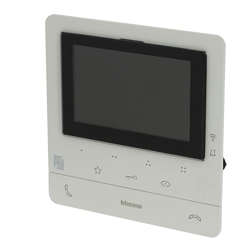 Bticino 344682 VIDEOCITOFONO WIFI MONITOR INTERNO SMART, 2 Fili, Display Aggiuntivo 5'' a Colori, Touch Screen, con Vivavoce,Interfono, Spina Plug-In, Risposta Chiamate e Apriporta da App, Bianco