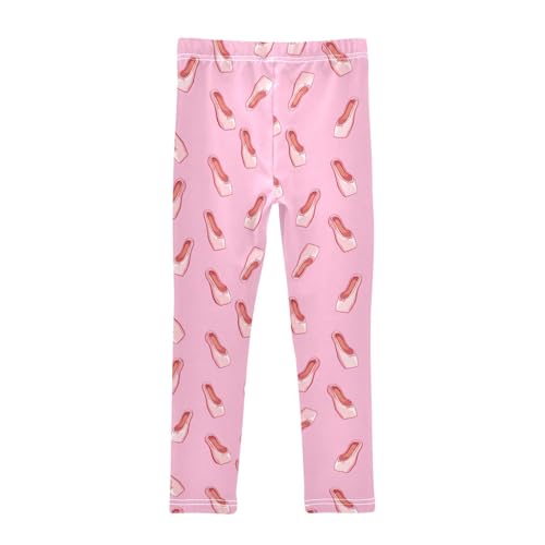 Girls Leggings Size 4T Ballet Shoe Fuchsia Soft Stretchy Pants Breathable Girl Clothes for School Dance2